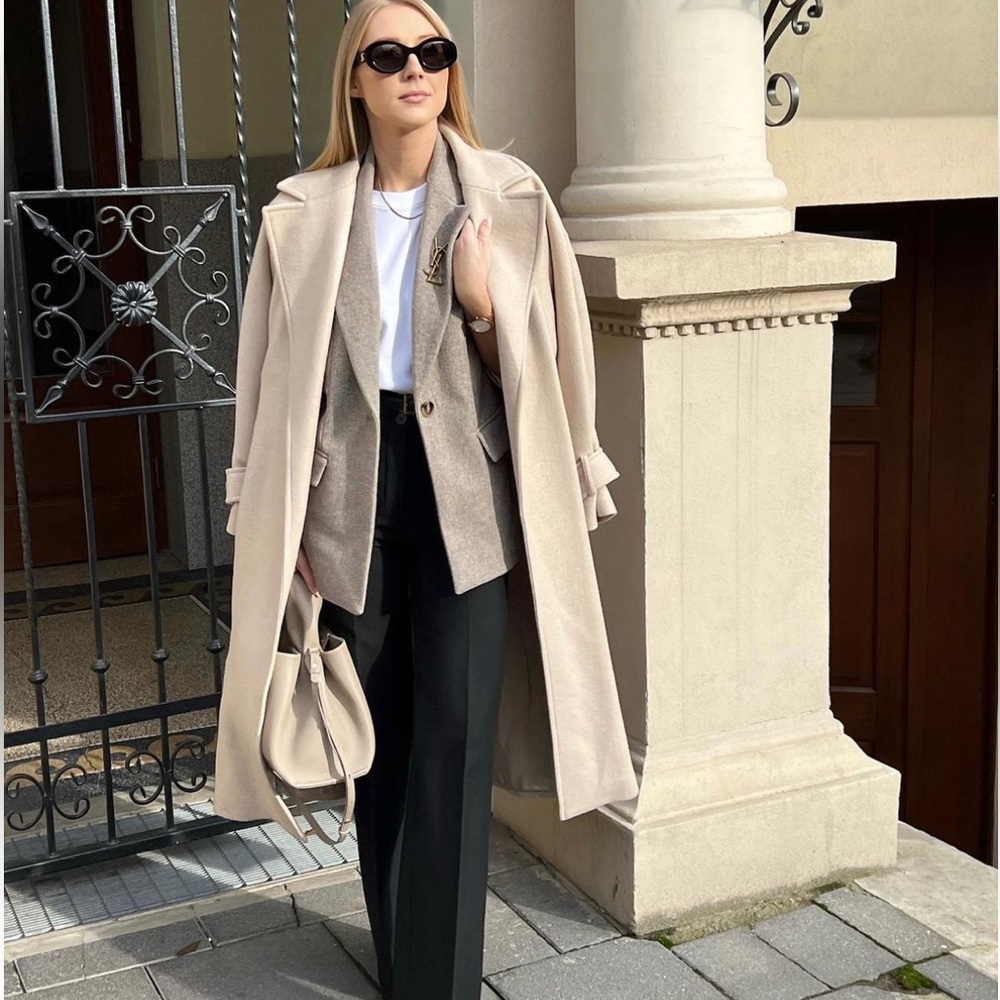 Zara Herringbone Wool Blazer - Picture 14 of 16